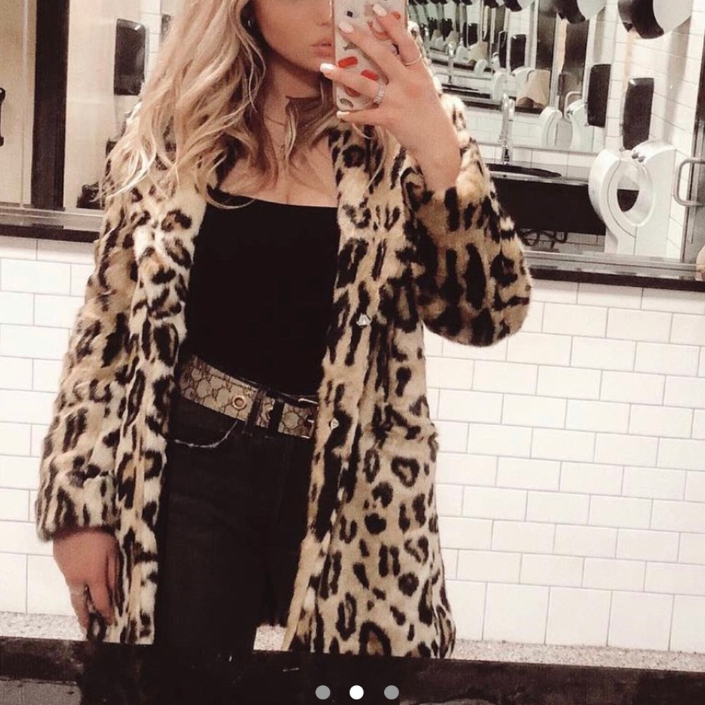 Apparis Leopard Faux Fur Coat